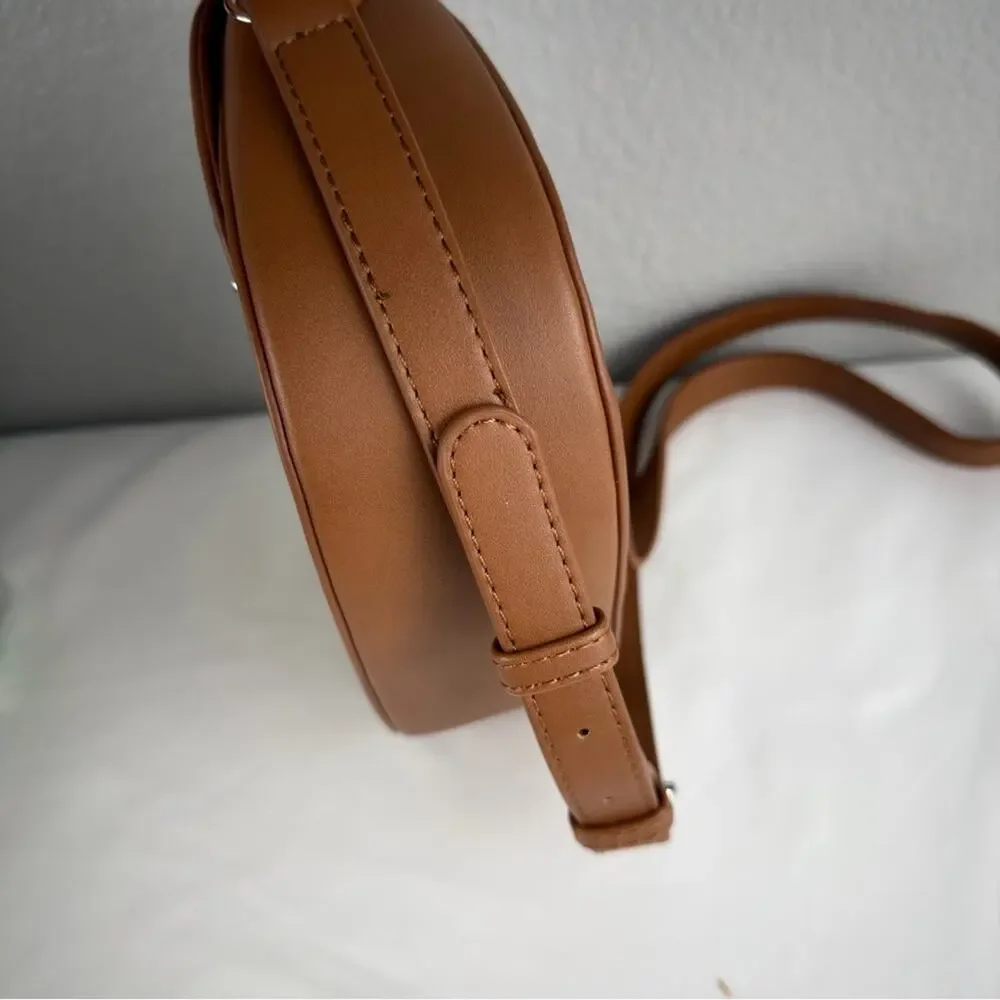 NWOT BOSTANTEN Crossbody Bag Women Vegan Leather Purse Studded Brown